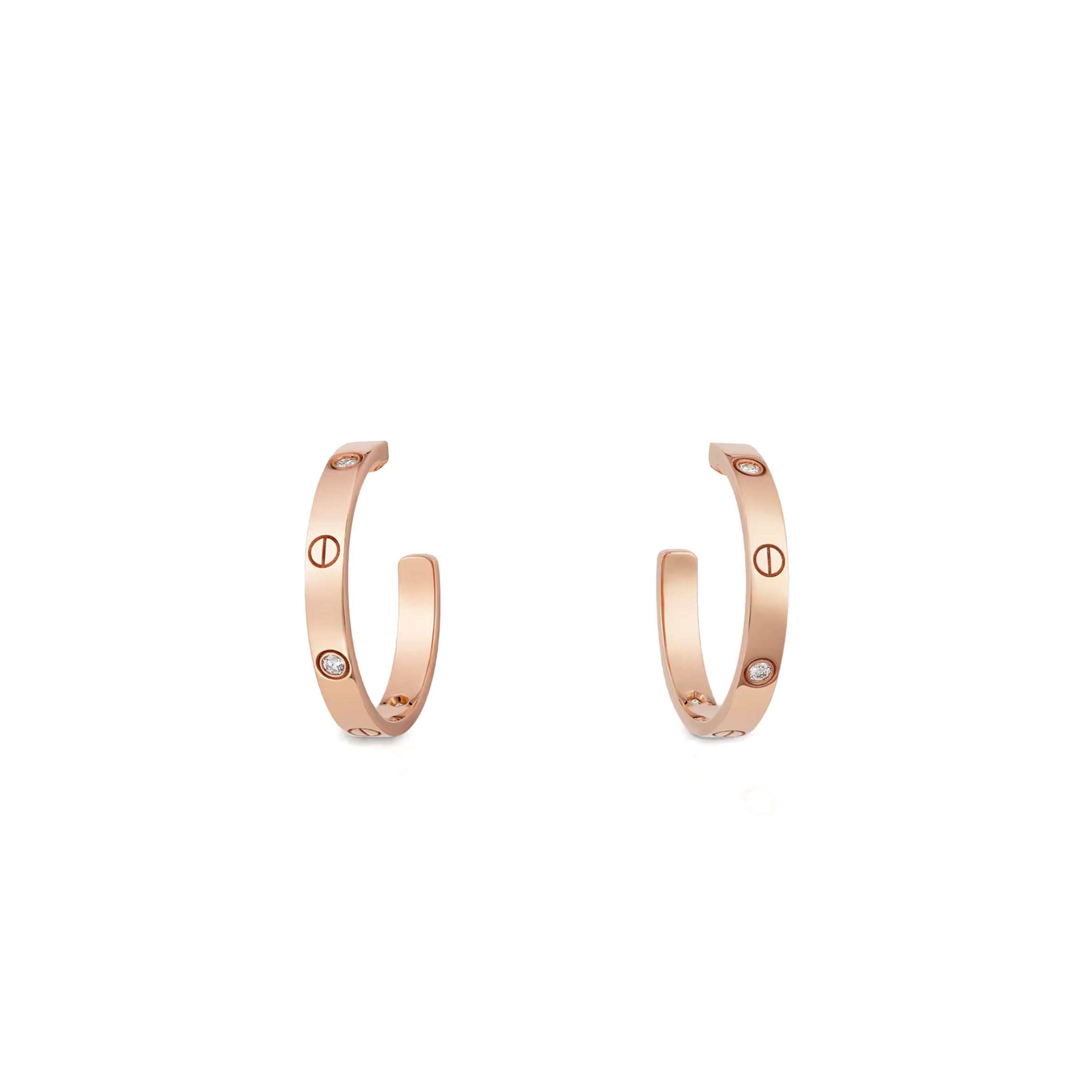 CARTIER LOVE HOOP EARRINGS, MEDIUM MODEL, 6 DIAMONDS B8301433